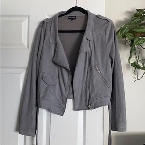 PrettyLittleThing Gray Moto Jacket